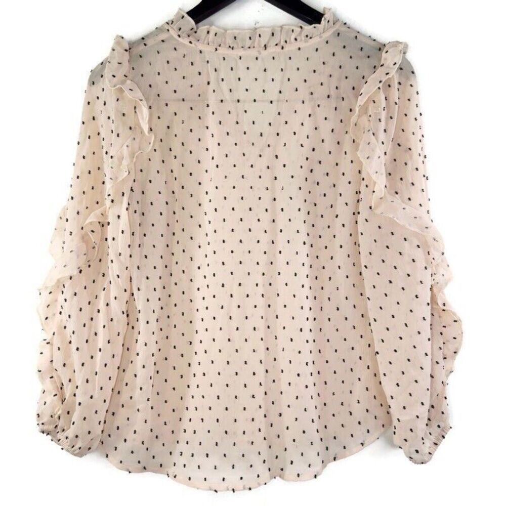 Mine Womens Top Size‎ S  Ruffle Long Sleeve Sheer - Picture 2 of 8